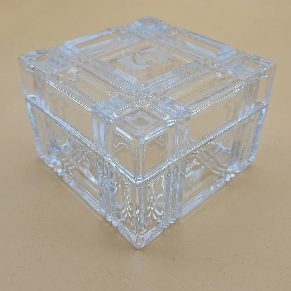 Vintage HP Hewlett Packard Glass Trinket Dish Employee Giveaway Box‎